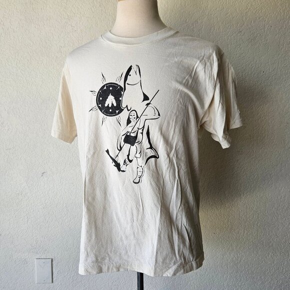 VTG 80s Single Stitch Native American Eastern Woodland Publishing Fishing Tshirt - Picture 1 of 9